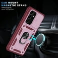 thumbnail image 4 of Military Grade Drop Impact for Samsung Galaxy S21 Ultra Camera Lens Slide Protection Case 360 Metal Rotating Ring Kickstand Holder Armor Shockproof Case For Samsung Galaxy S21 Ultra,
Pink+Red, 4 of 10