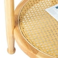 thumbnail image 2 of 19.7" Square Rattan End Table - Tempered Glass Top, Hand-Woven Rattan Shelf, Rubberwood Frame, Compact Side Table for Living Room, Bedroom, Patio, Office, 2 of 13