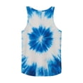 thumbnail image 5 of BLTIBY Men's Tank Top Tie Dye Graphic Sleeveless Beach Shirts Crew Neck Pullover Blouse for Vacation Gym Running Workout Sky Blue L, 5 of 6