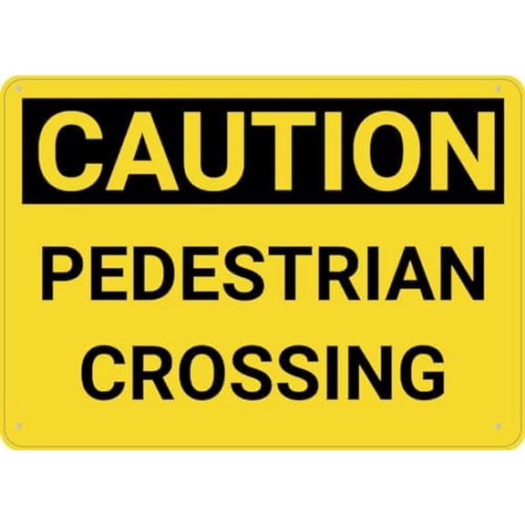 Caution Pedestrian Crossing Sign Metal Signs 12X8 Inch Rust Free Aluminum,Uv Ink Printing,Durable/Weatherproof Outdoor For Home