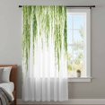 thumbnail image 4 of Green Sheer Curtains 45 Inches Long, Summer Botanical Leaves Watercolor Light Filering Curtains, Breathable Simi Curtain Privacy Drapes for Kitchen Bathroom Lightweight Small Window Treatment, 4 of 9