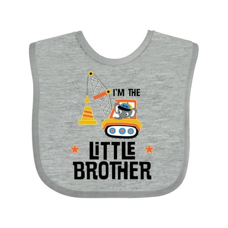 

Inktastic Little Brother Construction Truck Boys Gift Baby Boy Bib