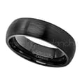 thumbnail image 2 of 6mm Dome Tungsten Ring - Brushed Finish Black IP Comfort Fit Tungsten Carbide Ring - Tungsten Anniversary Band - TN233s9, 2 of 3