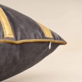 thumbnail image 4 of Light Blue and Gold Leather Velvet Throw Pillow Cover Striped Geometric Star Cushion Case Modern Luxury Embroidery Pillowcase for Sofa Couch Bedroom Living Room Home Decor, 18x18 Inch, 4 of 7