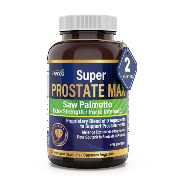 Herba Natural Prostate Supplements for Men – 120 Capsules | 9 Ingredients including Saw Palmetto, Pygeum, Selenium, Lycopene, and Stinging Nettle to Support Prostate Health | Super Prostate Max