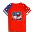 thumbnail image 4 of GERsome American Flag T-Shirts 4th of July Patriotic Short Sleeve Crewneck Color Block Tshirts for Unisex Kids Boys Girls, 9-10Years, 4 of 4