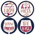 thumbnail image 5 of Big Dot of Happiness Vino Before Vows - Winery Bridal Shower or Bachelorette Party Funny Name Tags - Party Badges Sticker Set of 12, 5 of 6