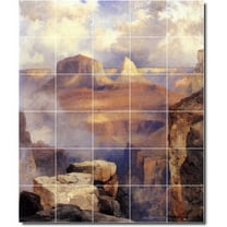 Ceramic Tile Mural-Thomas Moran Landscapes Painting 550. 21.25" w x 25.5" h using (30) 4.25 x 4.25 ceramic tiles