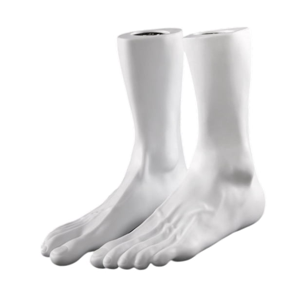 Maniquí con pie, soporte para exhibición de joyería, modelo de pie masculino, zapatos, calcetines y pies. blanco