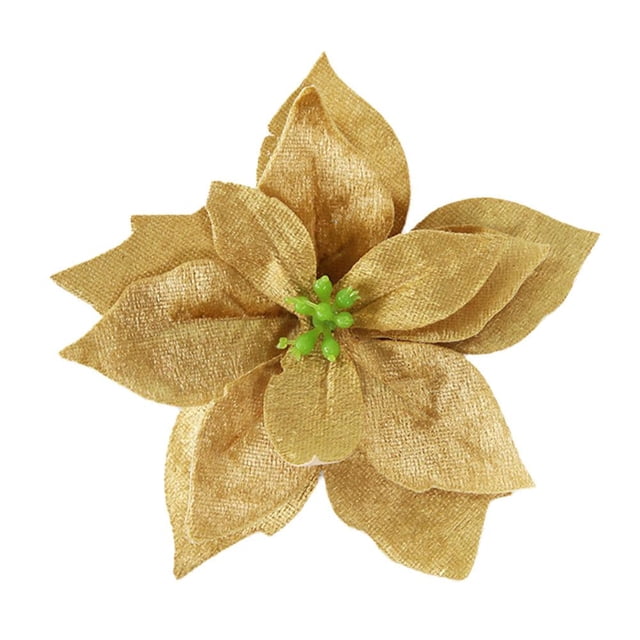 CAIROYAR 12CM Flor de Navidad Tela Flor Simulación Flor Árbol de Navidad Orna Navidad
