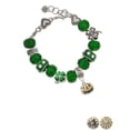 thumbnail image 2 of Delight Jewelry Goldtone Small Jack O'Lantern with Stem - Green Irish Luck Bead Charm Bracelet, 7.5", 2 of 4
