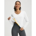 thumbnail image 7 of baleaf Women's Long Sleeve Sun Shirts UPF50+ UV Protection Rash Guard Lightweight Quick Dry V Neck Workout Hiking Tops White M, 7 of 7