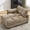 Khaki, variant on LUCKHAO Oversized Chaise Lounge Chair with Cup Holders and Charging Port, Deep Seat Corduroy Lounge Sofa with Movable Armrest for Living Room Bedroom