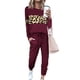 thumbnail image 1 of PRETTYGARDEN Conjunto Deportivo Femenino de 2 Piezas en Rojo Vino con Estampado de Leopardo XL, 1 of 6