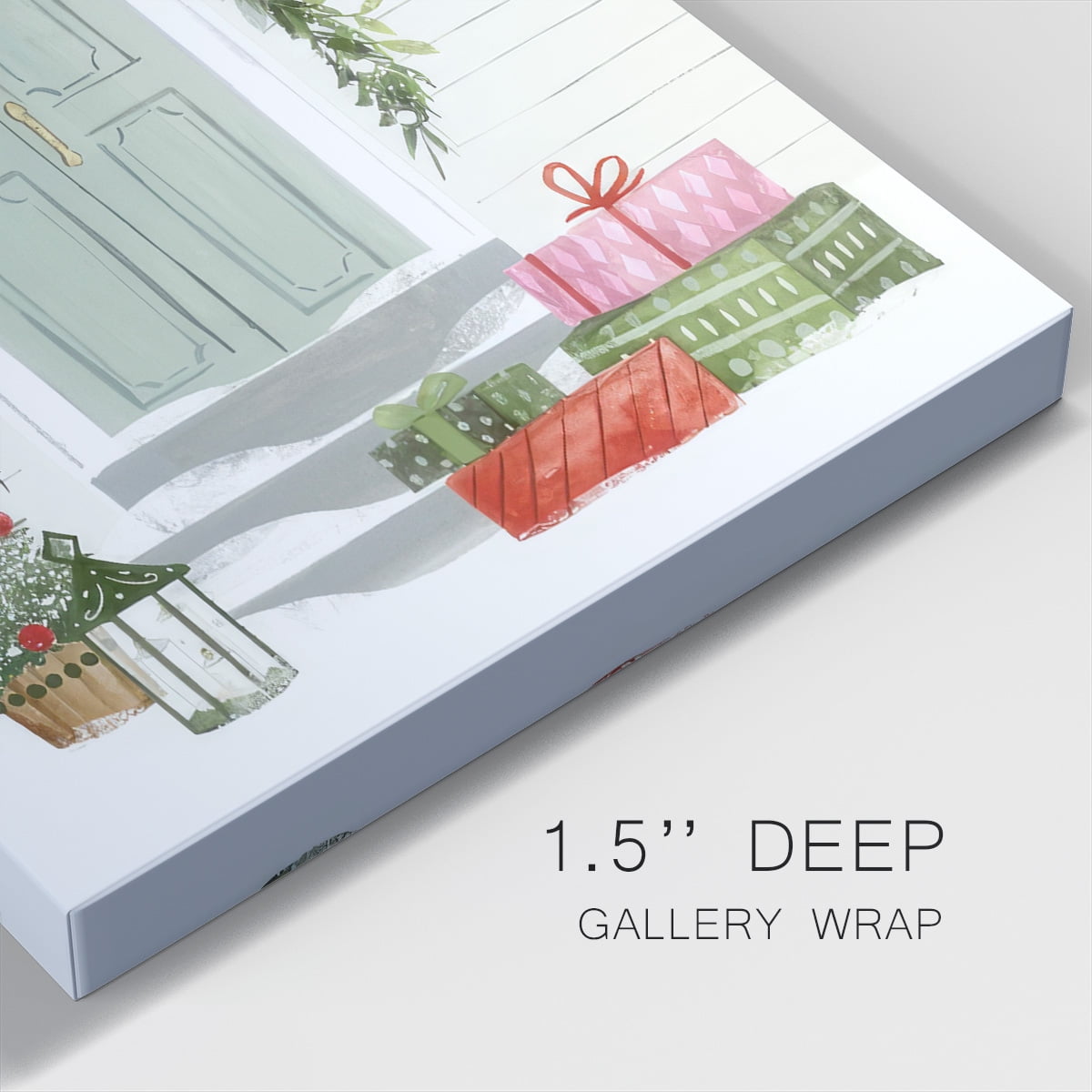 Festive Front Door I- Gallery Wrapped Canvas