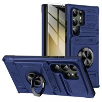 Decase Phone Case for Samsung Galaxy S24 Plus/  with Screen Protector,Military Grade Shockproof Case  [TPU   PC] with Hidden Card Slots & Ring Kickstand Magnetic Car Mount for Galaxy S24 Plus/ ,Blue