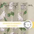 thumbnail image 6 of Cute Rabbits Kitchen Curtains Window Panels, Country Leaves Botanical Cartoon Bunny Beige Insulated Window Treatment Curtain, Grommet Curtains for Bedroom/Living Room/Bathroom, 2 Piece 27.5"Wx39"L, 6 of 8