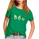 thumbnail image 1 of Top de camiseta con estampado verde de manga corta informal de cobertura para mujer Pompotops hkajfhjk459063, 1 of 4