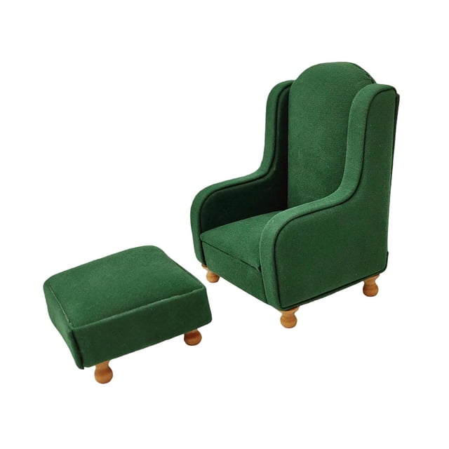 Conjunto de muebles para casa de muñecas, accesorios para fotos, mini sofá otomano vintage, regalos de cumpleaños, decoración, modelos de muebles para Verde