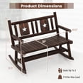 thumbnail image 3 of Canddidliike Patio Rocking Bench Double Rocker Chair with Ergonomic, Rustic Brown, 3 of 5