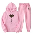 thumbnail image 4 of Valentine's Day Sweatsuits Women 2 Piece Outfit Jogger Set Y2K Cute Hoodie and Pants Tracksuit Set Trouser Suit Casual Leisure Suit Fitness Set Sports Suit Sportswear, 4 of 4