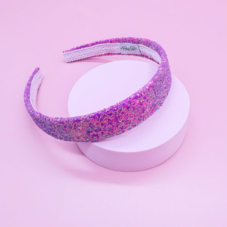 FROG SAC Glitter Headbands for Girls, Purple Headband for 