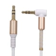 thumbnail image 4 of 3.5mm Male to Male Audio Cable with 90-Degree Right Angle Bending Plug, 1m Length, TPE Material, White Color - Compatible with Mobile , Speakers, Cars, Computers and Other Audio Devices,, 4 of 6
