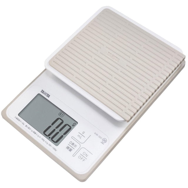 Tanita washable digital cooking scale 3kg (up to 0.1g units / 300g) white KW-320-WH by Tanita