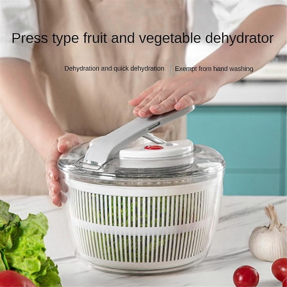 Essoreuse à Salade Manuelle pour Laitue pour la Préparation des Légumes, Essoreuse à Fruits à Pompe à 1 Main, Sécheuse pour Fruits