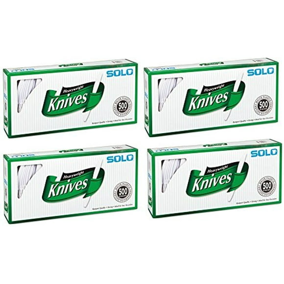 Solo White Heavyweight Knives, 500 Count (4 Pack)