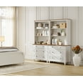 thumbnail image 6 of WAMPAT 72" Bookshelf with 3 Drawers, Tall Bookcase Large Display Book Case Shelf with 3 Tier Open Book Shelves，Library Wooden Bookshelves for Living Room,Office, Bedroom, White (2PCS), 6 of 7