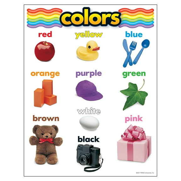 Colors Learning Chart, 17" x 22" | Bundle of 2 Each