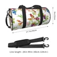 thumbnail image 4 of Xecao Birds And Flowers print Round Travel Duffel Bag is a foldable gym bag with an inner pocket, perfect for travel sports, 4 of 8