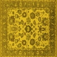 thumbnail image 1 of Ahgly Company Machine Washable Indoor Square Oriental Yellow Industrial Area Rugs, 8' Square, 1 of 4