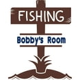 thumbnail image 1 of Custom Name Vinyl Wall Decal for Home - Fishing Sign Hook Fish Pole Bait Cute Wall Décor Bedroom Living Room Entry - Personalized Text Removable High Tact - Size: 40 In x 24 In, 1 of 3