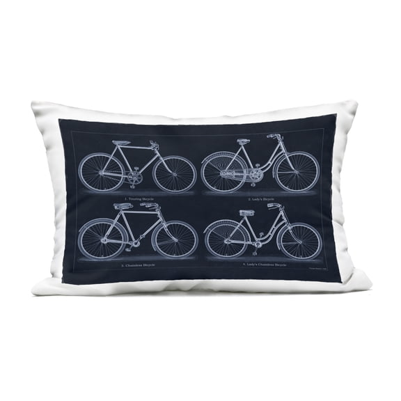 Stupell Industries Traditional Bicycle Styles Diagram Design by Phillipa Katz Outdoor Printed Pillow