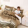 thumbnail image 3 of Manfei Vintage Rv Queen Sheets,Retro Letter Pattern Queen Sheet Sets,Brown,4pcs,1 Flat Sheet, 1 Fitted Sheet and 2 Pillowcases, 3 of 6
