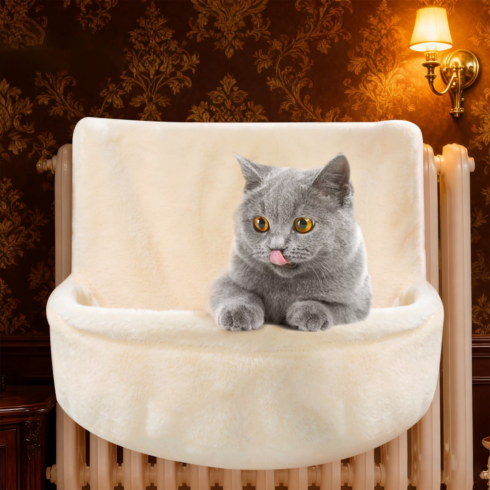 YIFAEUX Hanging Cat Bed Cat Window Perch Bedside Plush Hammock Nest with Removable Washable Cover for Indoor Cats Sleeping Rest