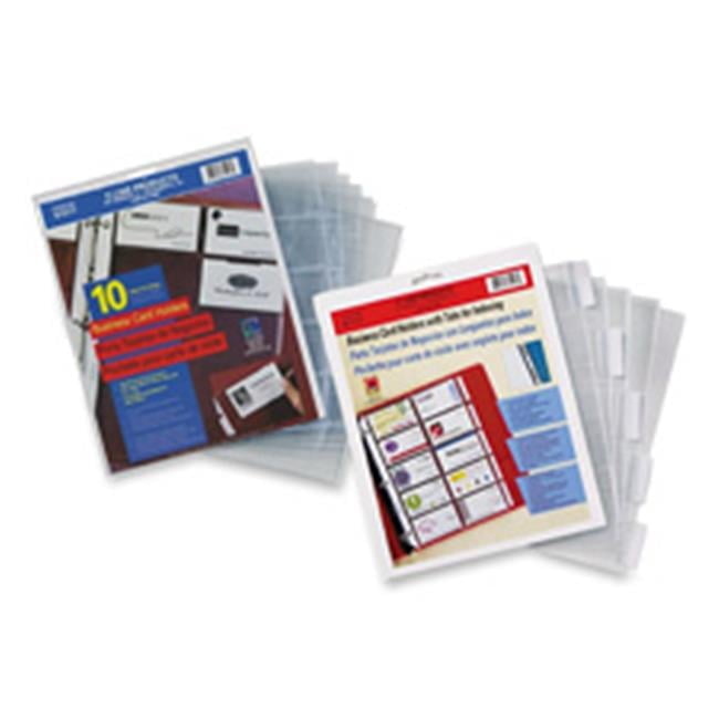 C-Line Business Card Organizer with Plastic Pockets, 20 Cards Capacity,  3-Ring Binder Compatible, 10/Pack - Walmart.com