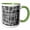 Green/White, variant on 3drose, Retro Modern Blanched Slate Squares Storm Grey, 11oz Two-tone Yellow Mug