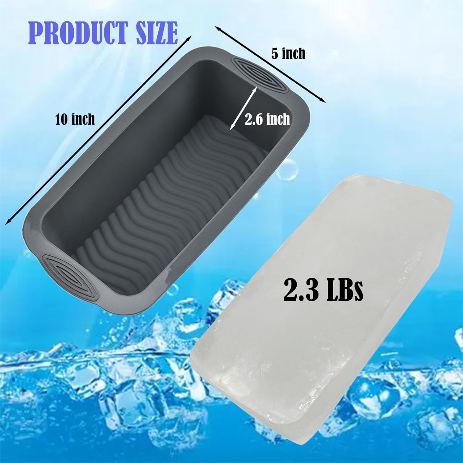 6Pcs Extra Large Ice Block Mold, Large Silicone Ice Molds for Ice Bath, Large Ice Cube Molds for Cold Plunge Or Coolers, Ice Tray for Bath (6pcs Gray)