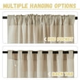 thumbnail image 2 of StangH Sheer Linen Curtains 90 inch Length 2 Panels Set, Flax Semi Sheer Fall Drapes Rustic Light Airy Privacy Sliding Door Curtains for Living Room Bedroom, Camel, W55 x L90, 2 of 7