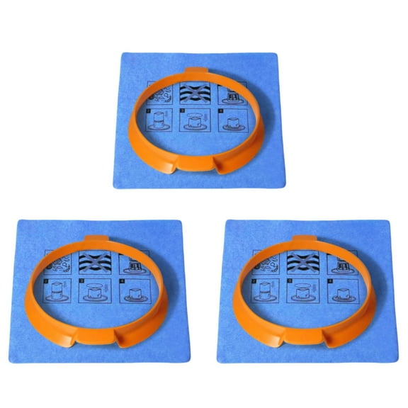 3-Pack 20-1100 Reusable Blue Cloth Filter & Clamp Ring,Fits Hyper Tough 3 Gallon Vacuum (AT18203P-3B) and 4 Gallon Vacuum (AT18306-4B)