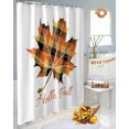 thumbnail image 5 of Black Yellow Check Plaid Maple Leaf Fall Thanksgiving Day Shower Curtain Set ，Waterproof Fabric Shower Curtains Shower Curtains for Bathroom,Bathroom Decor 72"x72", 5 of 7