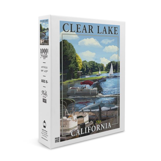 Clear Lake, California, Boating Scene (1000 Piece Puzzle, Size 19x27