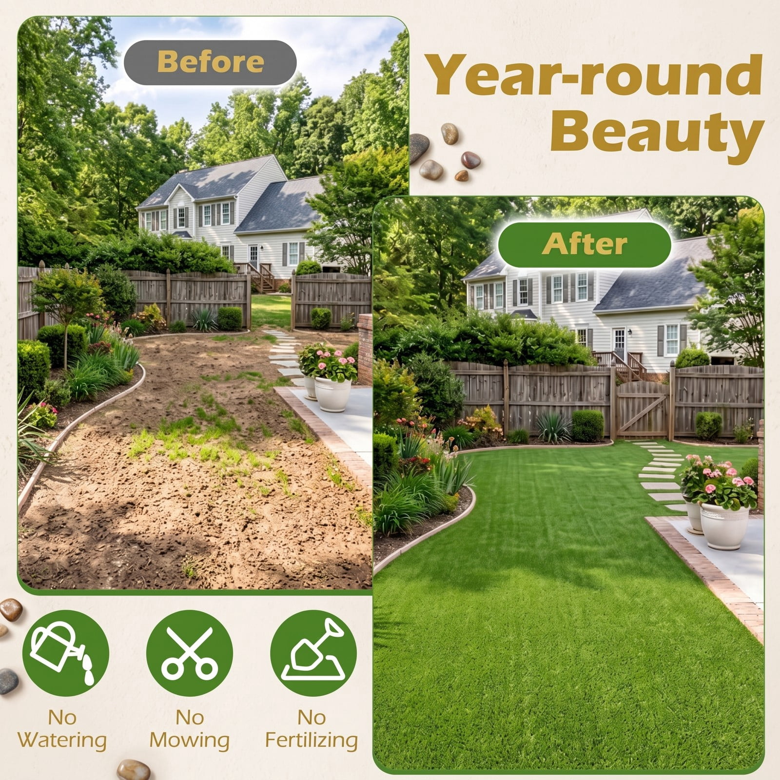 ALPULON 10 x 6.5 FT Artificial Turf Grass Rug, 65 sq.ft Realistic Synthetic Lawn Mat with Low 0.3 Inch Pile Height, Drainage Holes for Balcony Patio Yard Pet, Green