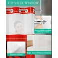 thumbnail image 4 of No Hook Shower Curtain with Snap in Liner, Chinese New Year Auspicious Totem Red Dragon Hotel Shower Curtains for Bathroom, Washable Shower Curtain Liner Set with Mesh Top Window, 48"x72", 4 of 6
