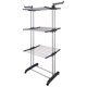 thumbnail image 1 of Aquaterior Folding 3 Tier Clothes Drying Rack Rolling Collapsible Garment Laundry Dryer Hanger Stand Rail Indoor Dark Grey Aquaterior Modern, 1 of 10