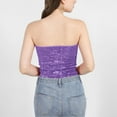 thumbnail image 2 of AherBiu Sequin Tube Tops for Women Sparkly Dancing Club Wear Strapless off Shoulder Glitter Party Shirts, 2 of 3