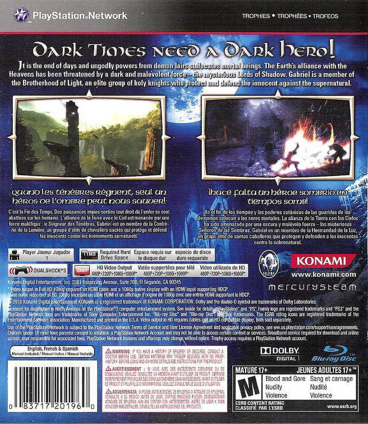 Castlevania : Lords Of Shadow Sur PlayStation 3 – Jeu D’action Et Aventure – Bon état, Complet Avec Boîtier Et Notice